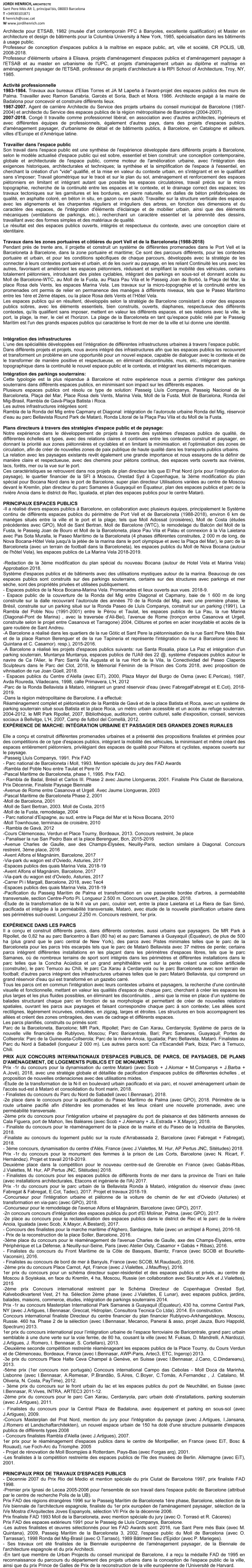 Microsoft Word - JORDI HENRICH ARCHITECTE CV FRANÇAIS 20150212.